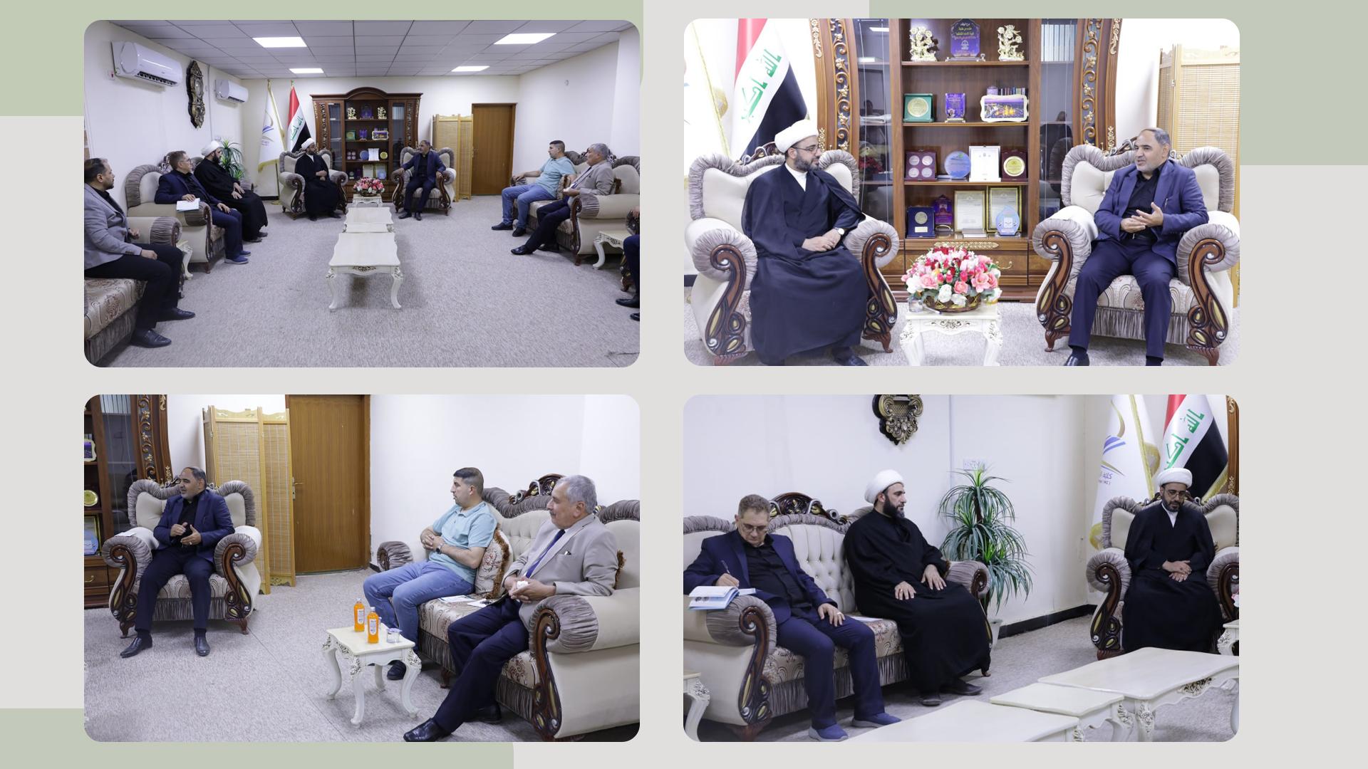 وفد اللجنة العلمية لمؤتمر (الإمام الحسين (عليه السلام) وريث الأنبياء وسليل الأوصياء) يزور كلية الإمام الكاظم (عليه السلام) الجامعة/ أقسام الديوانية